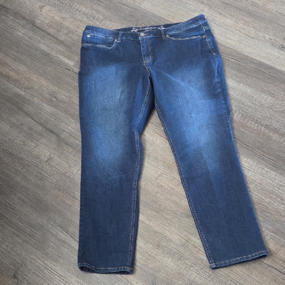Christopher & Banks Women's Straight Leg Blue Jeans